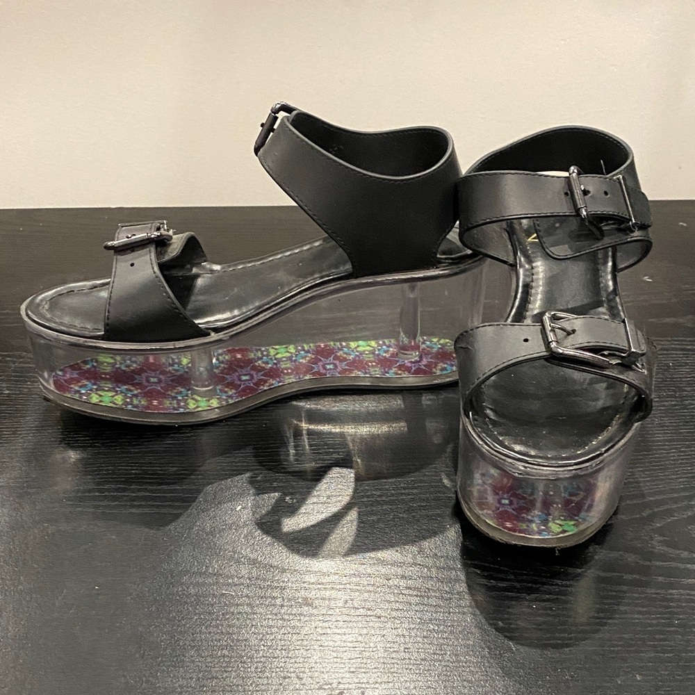 YRU Sandals with Clear Platform sole